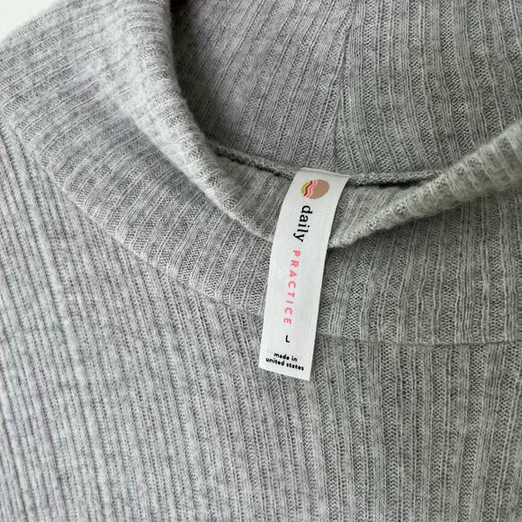 Anthropologie NWT Daily Practice Turtleneck Side-Slit Ribbed Sweater Dress Large - Picture 8 of 12